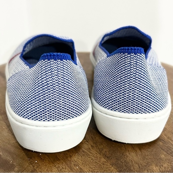 Rothy's The Sneaker Slip On in Blue Reflective Stripe 5 - Picture 9 of 11